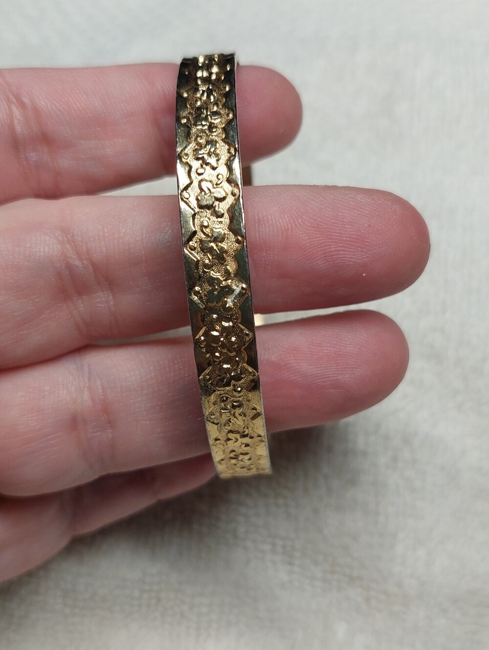 Napier Gold Floral Engraved Bangle Bracelet - Women's Jewelry